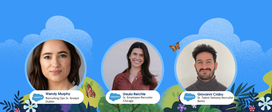 Headshots of three experienced Salesforce Sales recruiters